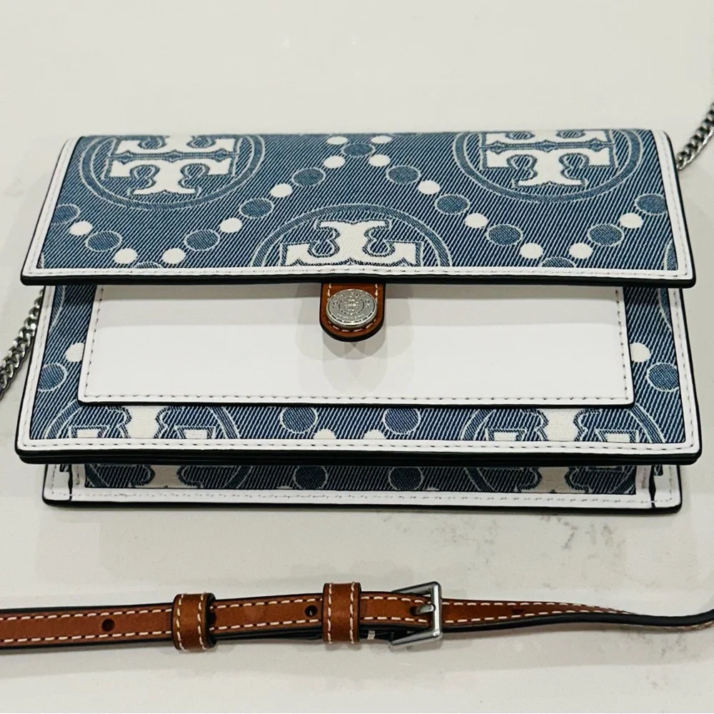 Like New Tory Burch
T Monogram Denim Wallet Crossbody - Picture 14 of 16